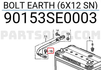 Honda 90153SE0003 BOLT EARTH (6X12 SN)