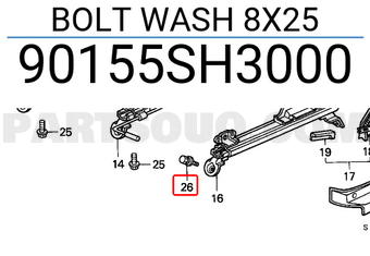Honda 90155SH3000 BOLT WASH 8X25