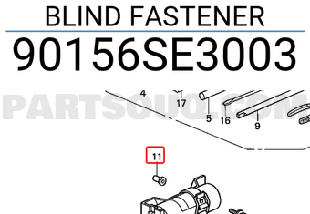 Honda 90156SE3003 BLIND FASTENER