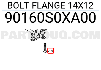 Honda 90160S0XA00 BOLT FLANGE 14X12