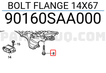 Honda 90160SAA000 BOLT FLANGE 14X67