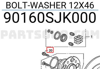 Honda 90160SJK000 BOLT-WASHER 12X46