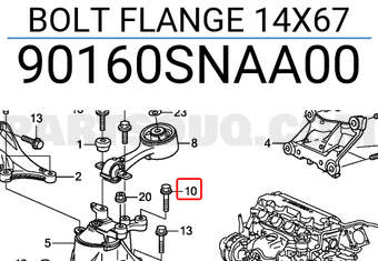 Honda 90160SNAA00 BOLT FLANGE 14X67