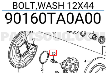 Honda 90160TA0A00 BOLT,WASH 12X44