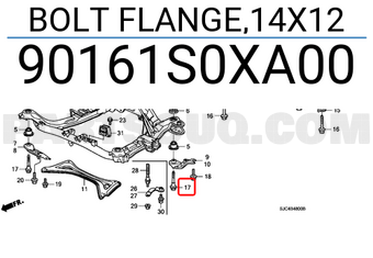 Honda 90161S0XA00 BOLT FLANGE,14X12