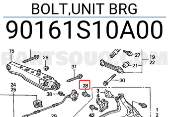Honda 90161S10A00 BOLT,UNIT BRG