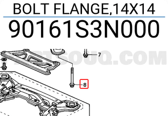Honda 90161S3N000 BOLT FLANGE,14X14