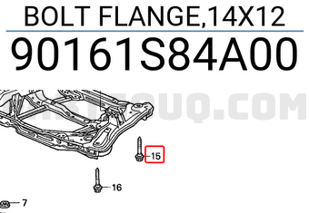 Honda 90161S84A00 BOLT FLANGE,14X12