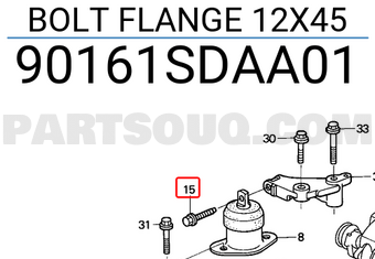 Honda 90161SDAA01 BOLT FLANGE 12X45