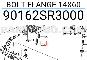 Honda 90162SR3000 BOLT FLANGE 14X60