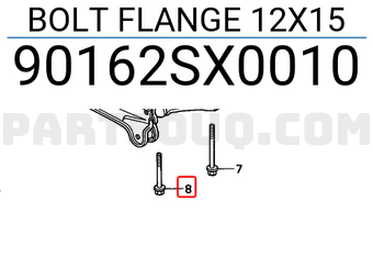 Honda 90162SX0010 BOLT FLANGE 12X15