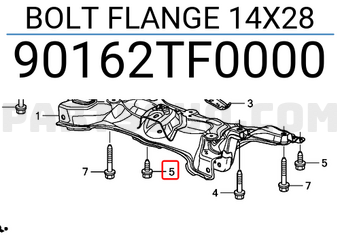 Honda 90162TF0000 BOLT FLANGE 14X28