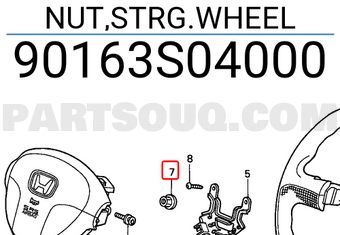 Honda 90163S04000 NUT,STRG.WHEEL