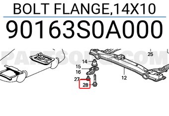 Honda 90163S0A000 BOLT FLANGE,14X10