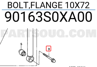 Honda 90163S0XA00 BOLT,FLANGE 10X72