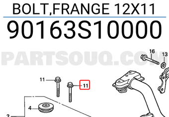 Honda 90163S10000 BOLT,FRANGE 12X11