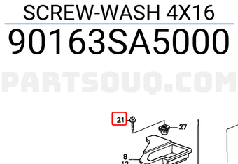 Honda 90163SA5000 SCREW-WASH 4X16