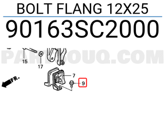 Honda 90163SC2000 BOLT FLANG 12X25