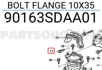 Honda 90163SDAA01 BOLT FLANGE 10X35