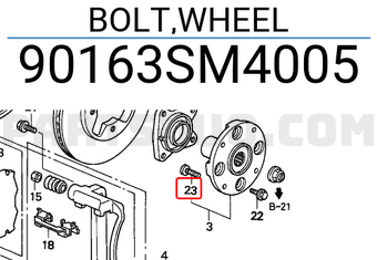 Honda 90163SM4005 BOLT,WHEEL