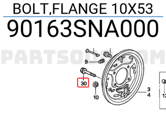 Honda 90163SNA000 BOLT,FLANGE 10X53