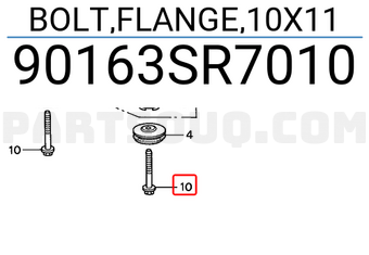 Honda 90163SR7010 BOLT,FLANGE,10X11