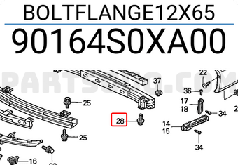 Honda 90164S0XA00 BOLTFLANGE12X65