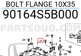 Honda 90164S5B000 BOLT FLANGE 10X35