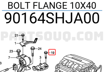 Honda 90164SHJA00 BOLT FLANGE 10X40