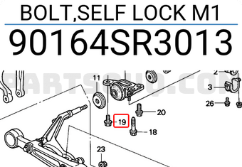 Honda 90164SR3013 BOLT,SELF LOCK M1