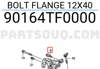 Honda 90164TF0000 BOLT FLANGE 12X40