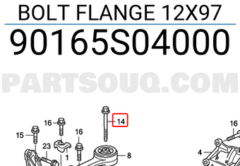 Honda 90165S04000 BOLT FLANGE 12X97