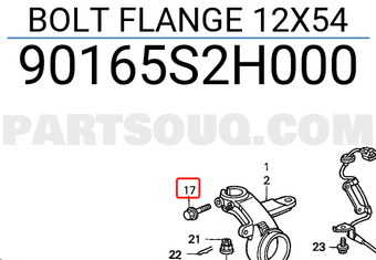 Honda 90165S2H000 BOLT FLANGE 12X54