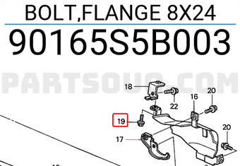 Honda 90165S5B003 BOLT,FLANGE 8X24