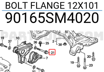 Honda 90165SM4020 BOLT FLANGE 12X101