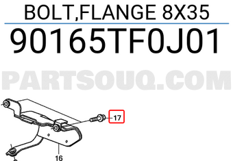 Honda 90165TF0J01 BOLT,FLANGE 8X35