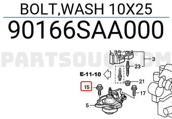 Honda 90166SAA000 BOLT,WASH 10X25