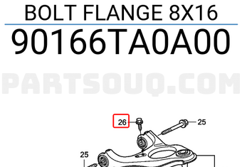 Honda 90166TA0A00 BOLT FLANGE 8X16