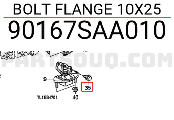 Honda 90167SAA010 BOLT FLANGE 10X25