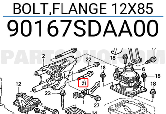 Honda 90167SDAA00 BOLT,FLANGE 12X85
