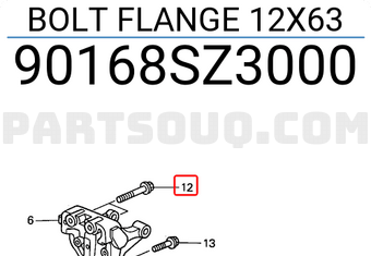 Honda 90168SZ3000 BOLT FLANGE 12X63