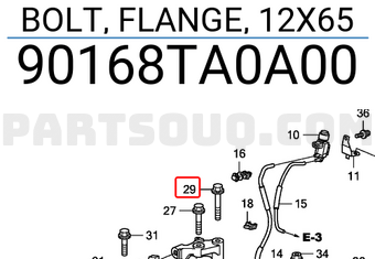 Honda 90168TA0A00 BOLT, FLANGE, 12X65