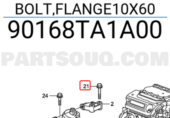 Honda 90168TA1A00 BOLT,FLANGE10X60