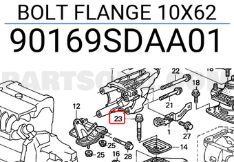 Honda 90169SDAA01 BOLT FLANGE 10X62
