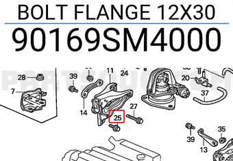 Honda 90169SM4000 BOLT FLANGE 12X30