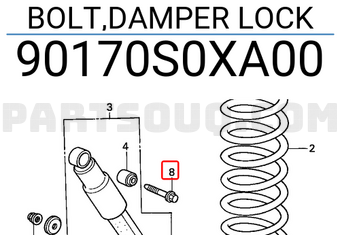 Honda 90170S0XA00 BOLT,DAMPER LOCK