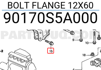 Honda 90170S5A000 BOLT FLANGE 12X60