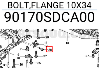 Honda 90170SDCA00 BOLT,FLANGE 10X34
