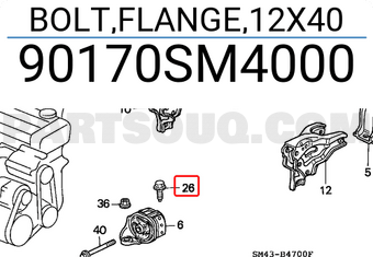 Honda 90170SM4000 BOLT,FLANGE,12X40