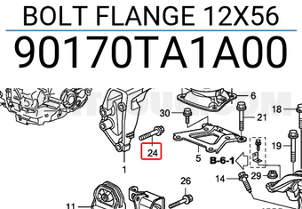 Honda 90170TA1A00 BOLT FLANGE 12X56